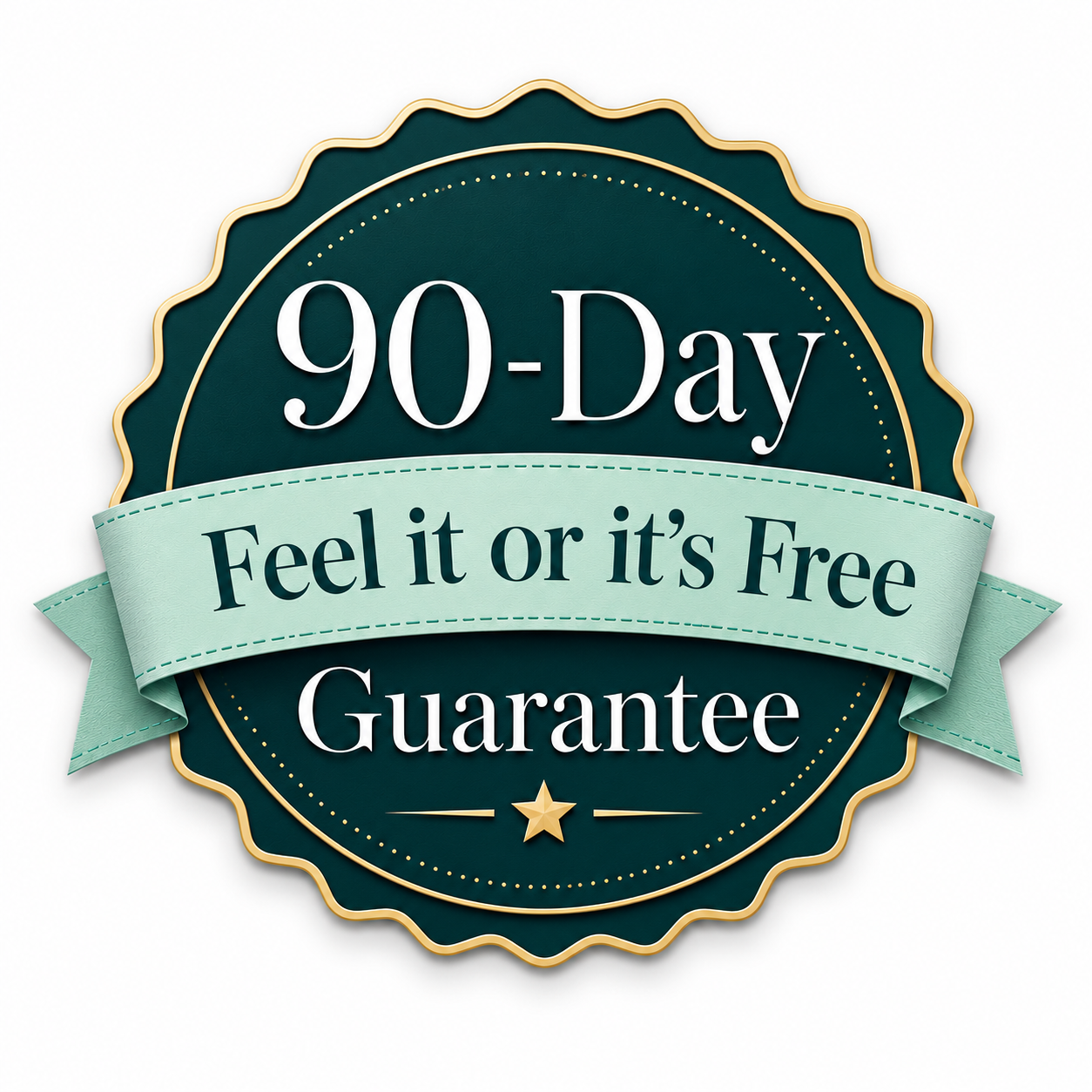 90-Day "Feel it or it's Free" Guaranteed